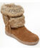 Image #1 - Minnetonka Women's Everett Suede Fur Boots - Round Toe, Brown, hi-res