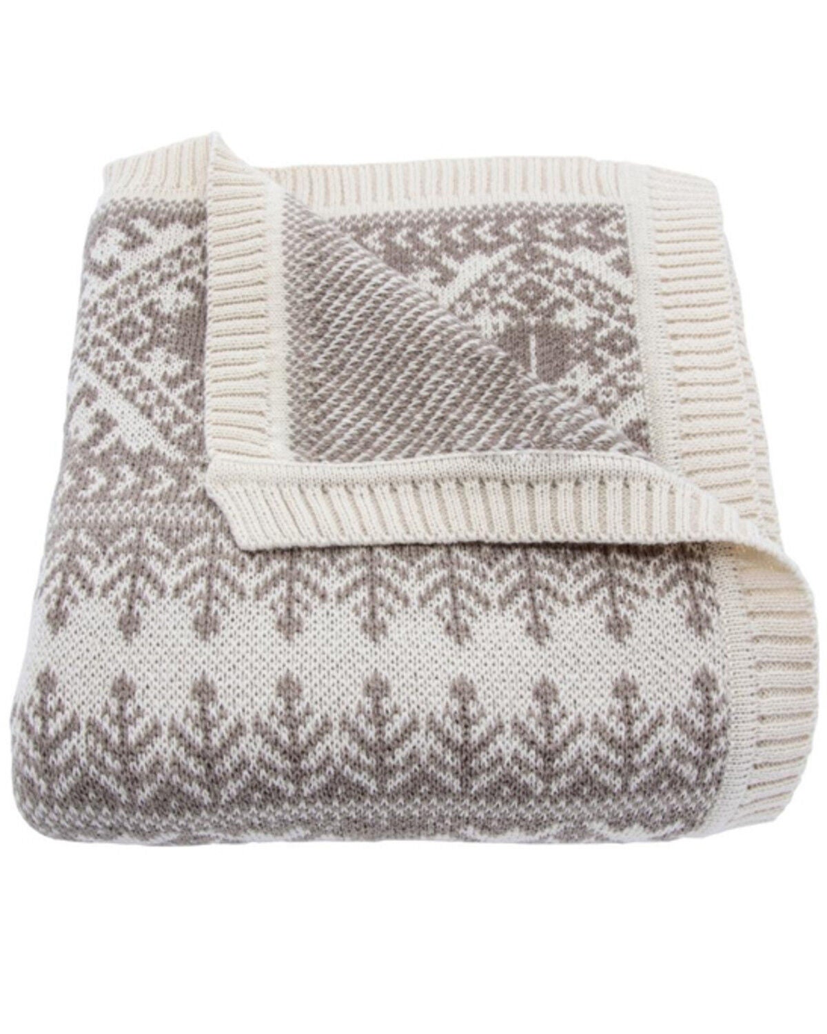 Fair Isle Knit Throw Blanket - Thumbnail 4