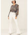 Image #4 - Revel Women's Tapestry Print Smocked Long Sleeve Top, Blue, hi-res