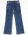 Image #1 - Wrangler Girls' Dark Wash Darci Trousers, Blue, hi-res