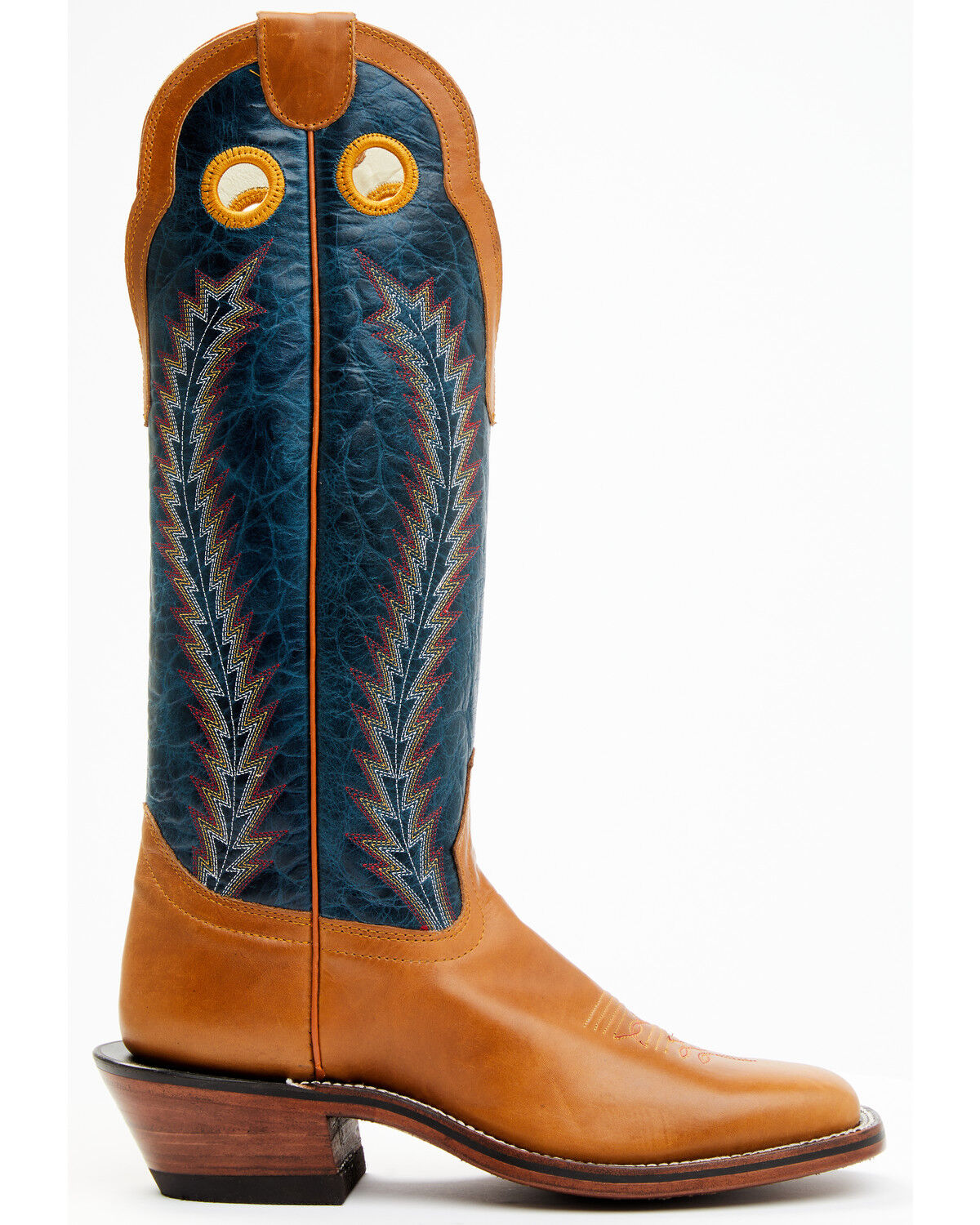 Image #2 - Hondo Boots Men's Crazy Horse Western Boots - Broad Square Toe, Tan, hi-res