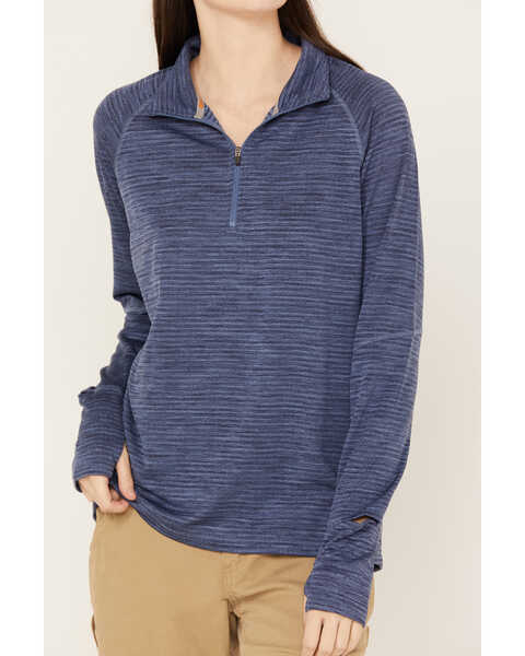 Image #2 - Ariat Women's Rebar 1/4 Zip Long Sleeve Work Shirt, Blue, hi-res