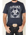 Image #1 - Ariat Men's Heather Shade Logo Short Sleeve Graphic T-Shirt, Navy, hi-res