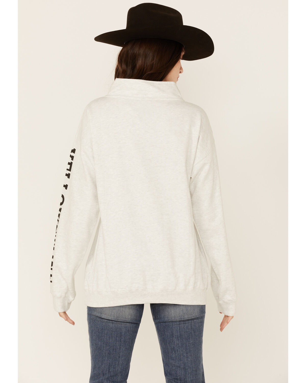 Image #3 - Paramount Network's Yellowstone Women's Gray 1/4 Zip Horse Graphic Pullover Sweatshirt, Heather Grey, hi-res