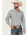 Image #1 - Gibson Trading Co Men's Ride The Wind Medallion Print Long Sleeve Snap Stretch Western Shirt, Light Blue, hi-res