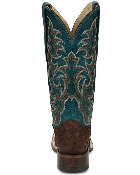Image #5 - Justin Women's Exotic Full Quill Ostrich Western Boots - Broad Square Toe, Brown, hi-res