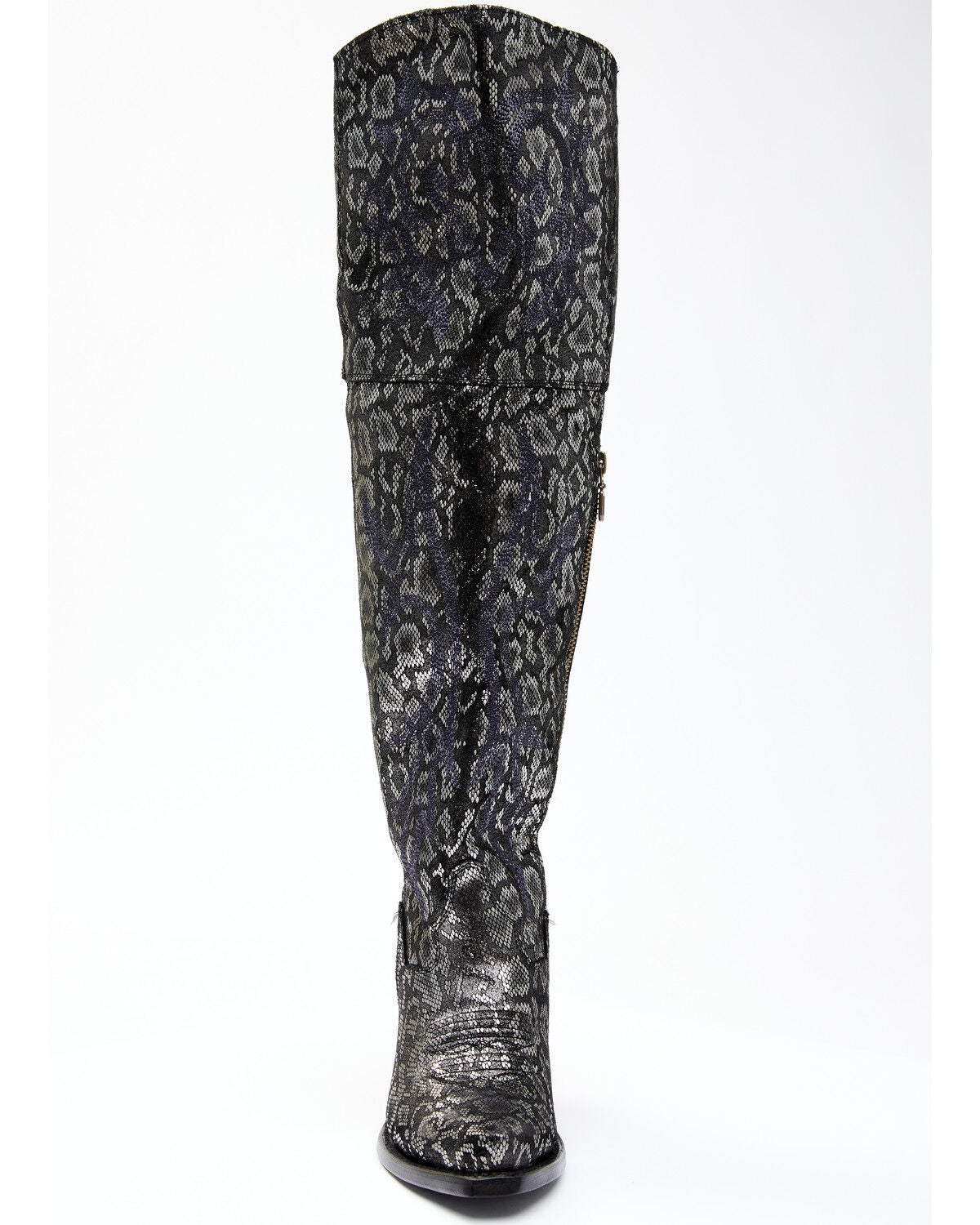 Image #3 - Dan Post Women's Black Snake Print Western Boots - Snip Toe, , hi-res