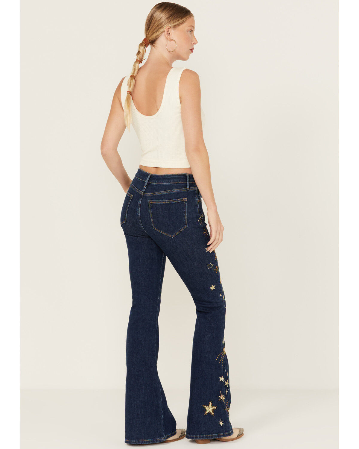 Image #3 - Driftwood Women's Shooting Star Dark Wash High Rise Flare Jeans, Dark Wash, hi-res