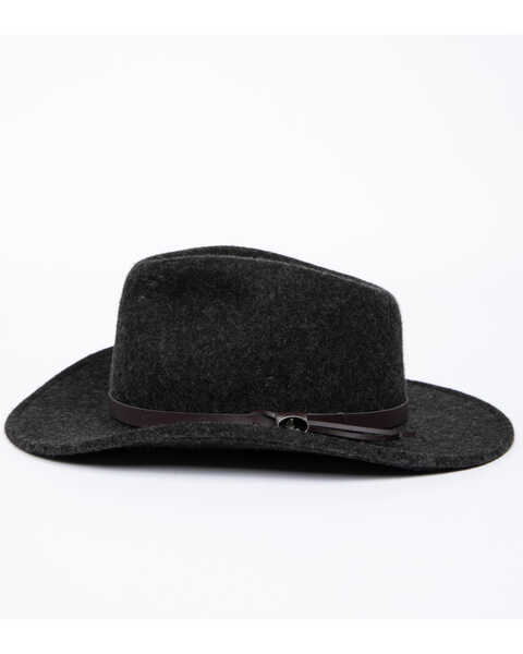 Dorfman Crush Yukon Felt Hat, Charcoal, hi-res
