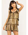 Image #1 - Show Me Your Mumu Women's Pleated Suarez Tie Mini Dress, Gold, hi-res