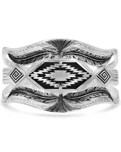 Image #1 - Montana Silversmiths Women's Courage & Strength Feather Cut-Out Cuff Bracelet, Silver, hi-res