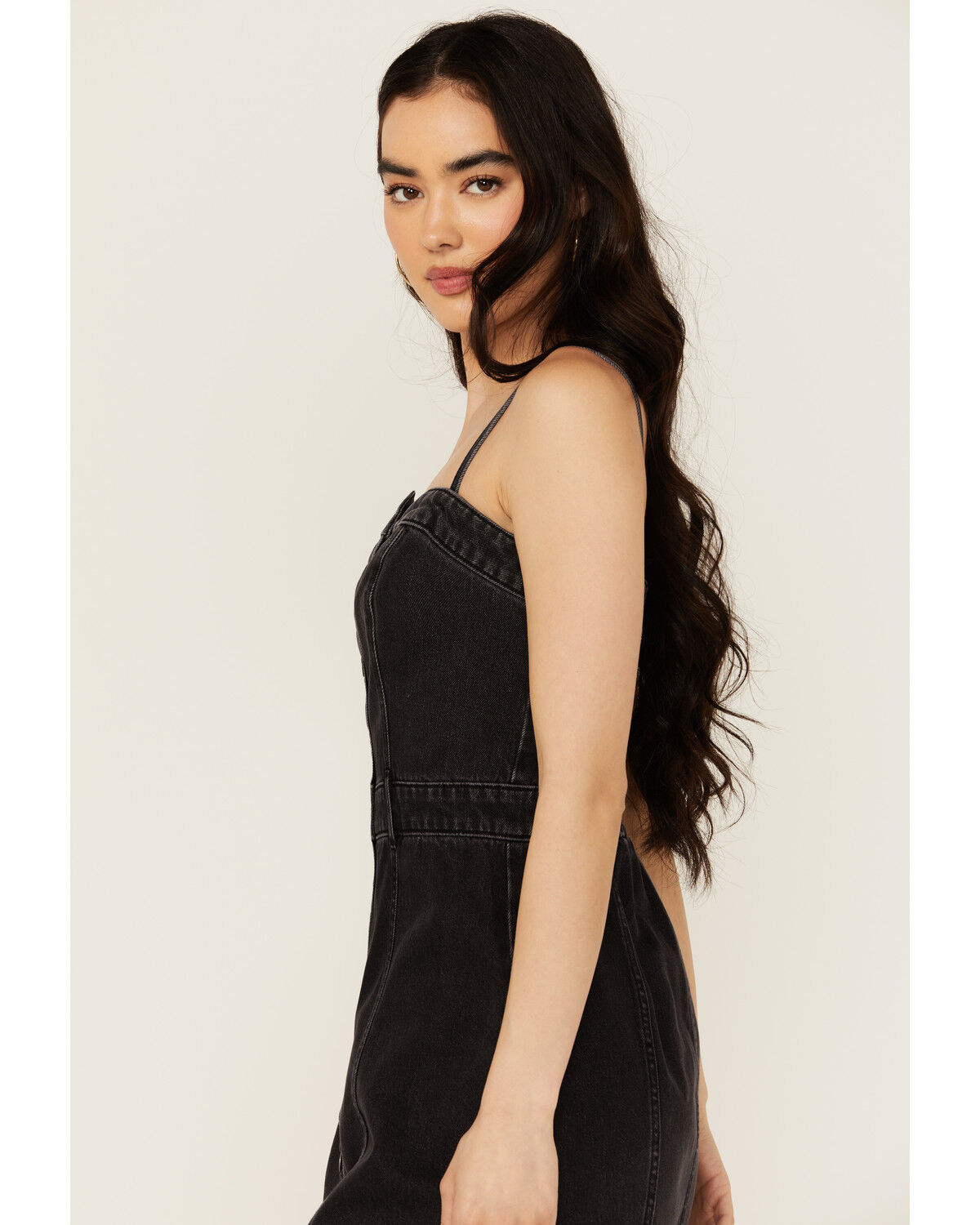 Image #2 - Levi's Women's Denim Bustier Mini Dress, Black, hi-res