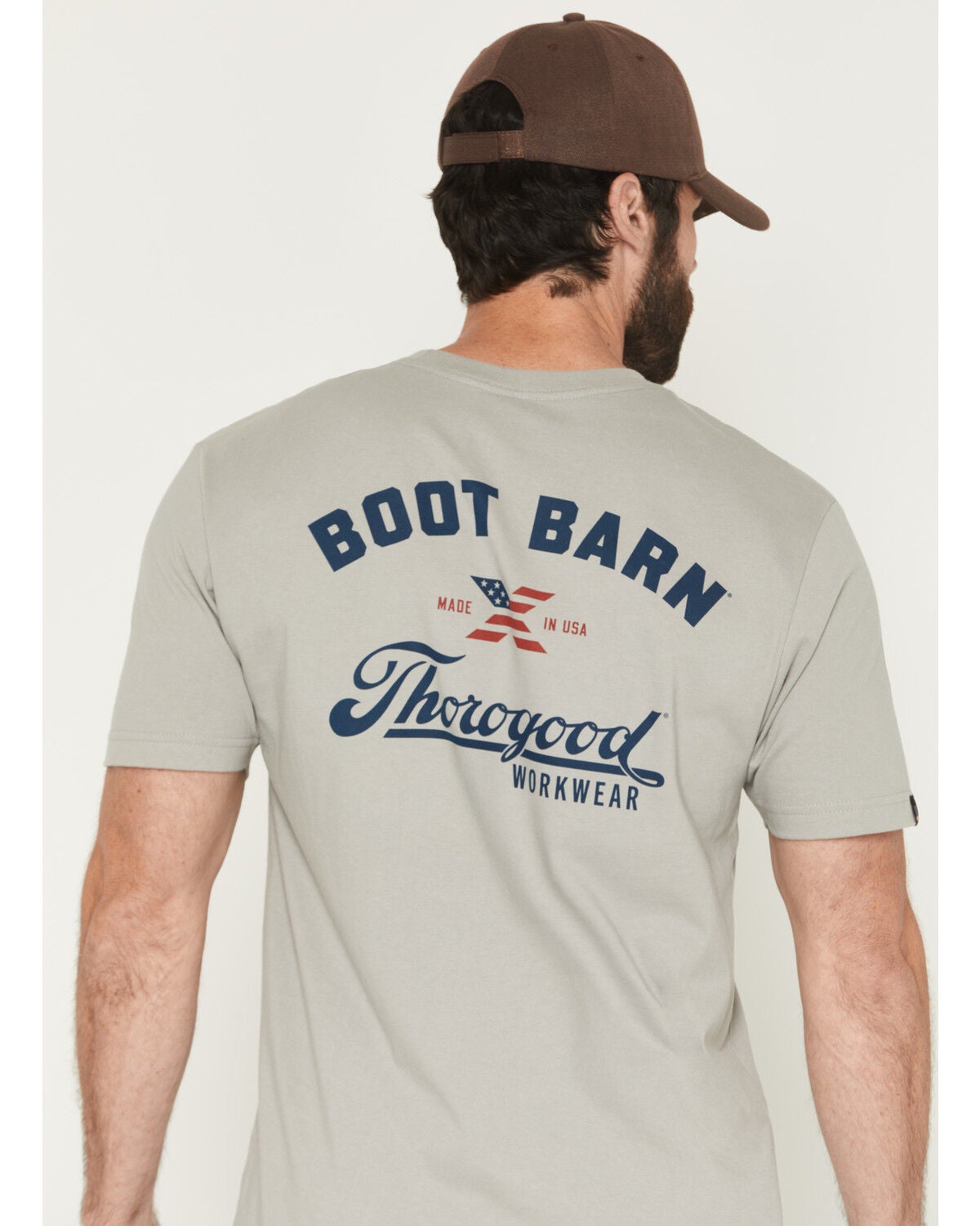 Image #3 - Boot Barn X Thorogood Men's Workwear Short Sleeve Graphic T-Shirt, Silver, hi-res