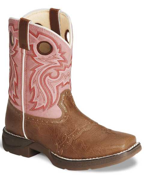 Image #1 - Durango Girls' Western Boots - Square Toe, Tan, hi-res