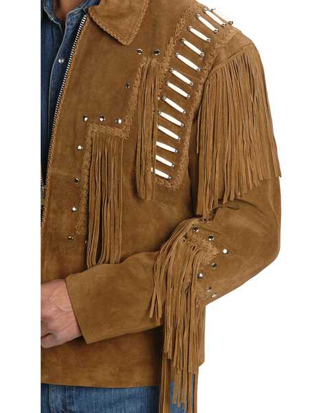 Liberty Wear Bone Fringed Leather Jacket, Tobacco, hi-res