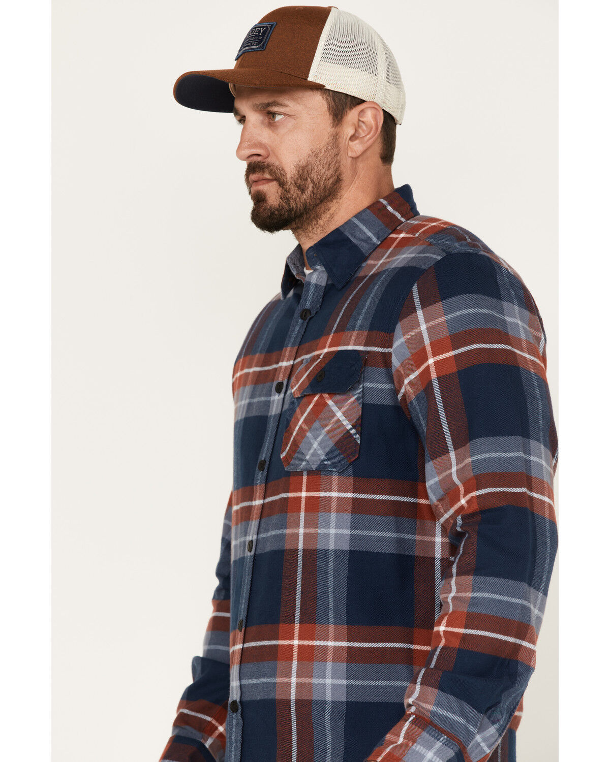 Image #2 - Dakota Grizzly Men's Brock Button Down Long Sleeve Flannel Shirt, Blue/red, hi-res