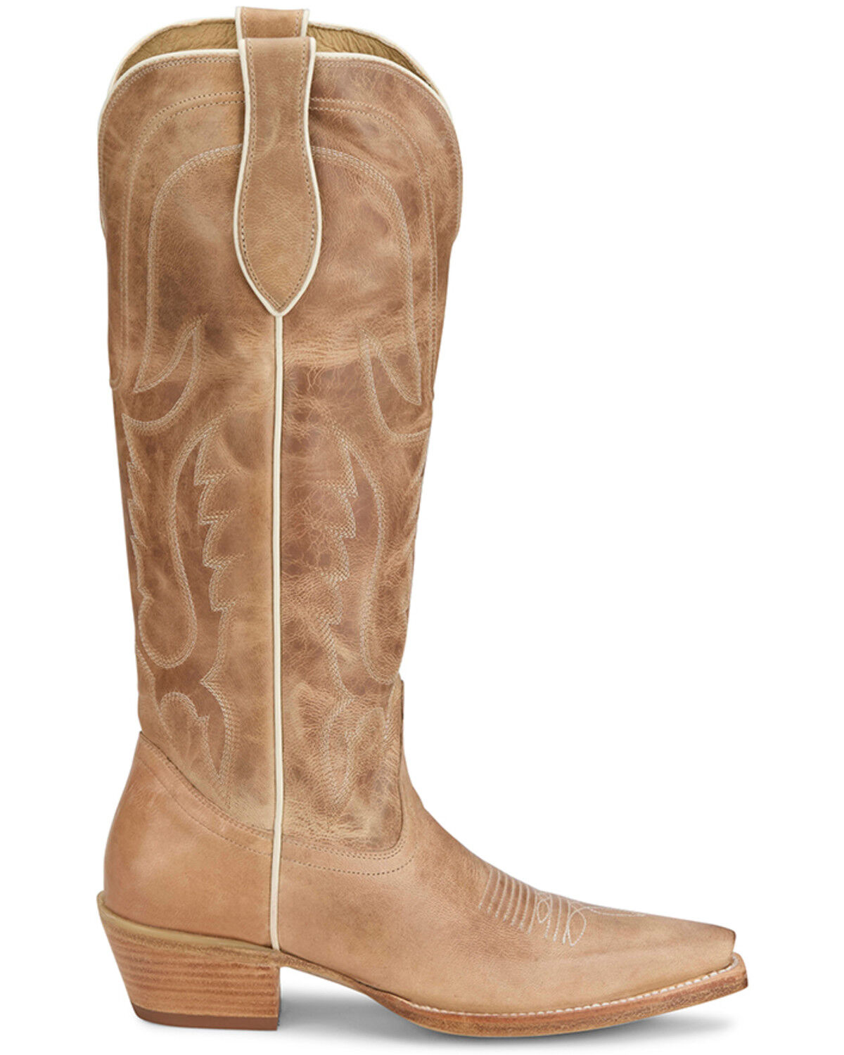 Image #2 - Tony Lama Women's Derby Jess Tall Western Boots - Snip Toe, Ivory, hi-res