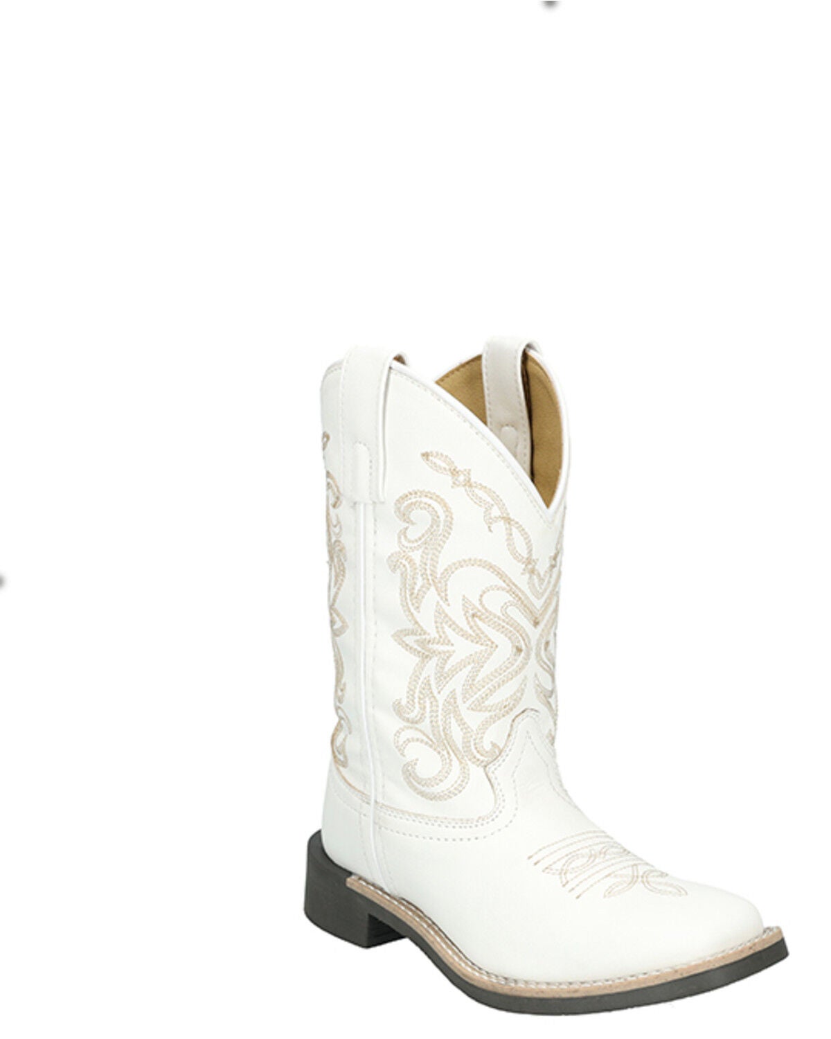 Image #1 - Smoky Mountain Girls' Bonnie Western Boots - Broad Square Toe, White, hi-res