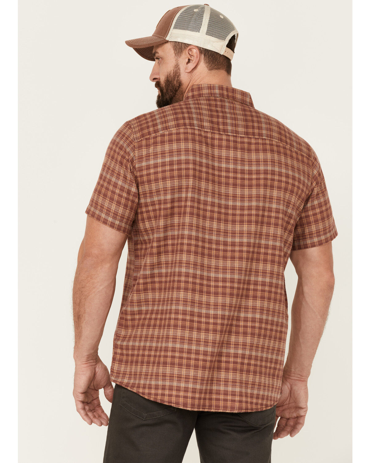 Image #4 - North River Men's Cozy Cotton Small Plaid Short Sleeve Button-Down Western Shirt, Red, hi-res
