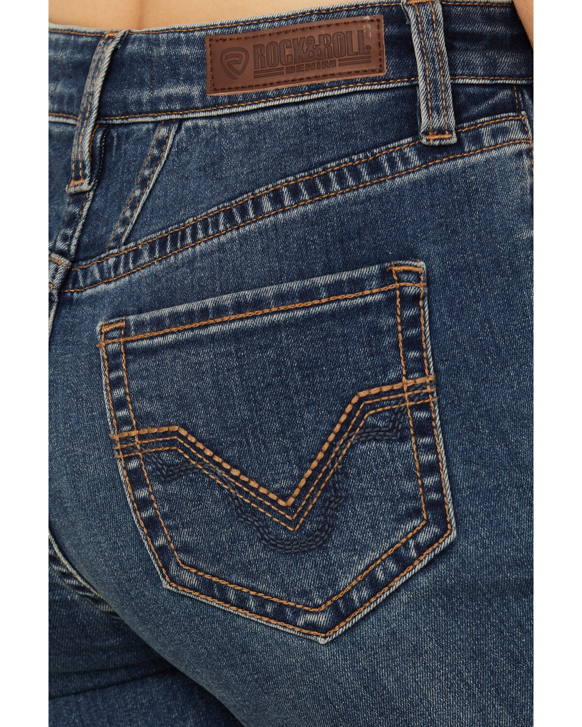 Image #2 - Rock & Roll Denim Women's Medium Wash High Rise Yoke Detail Bootcut Denim Jeans, Medium Wash, hi-res