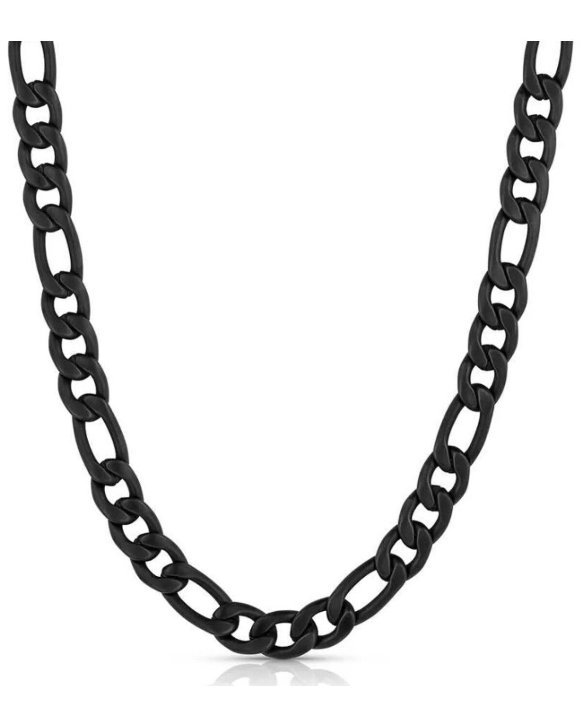 Image #1 - Montana Silversmiths Men's Midnight Onyx Figaro Chain Necklace, Black, hi-res