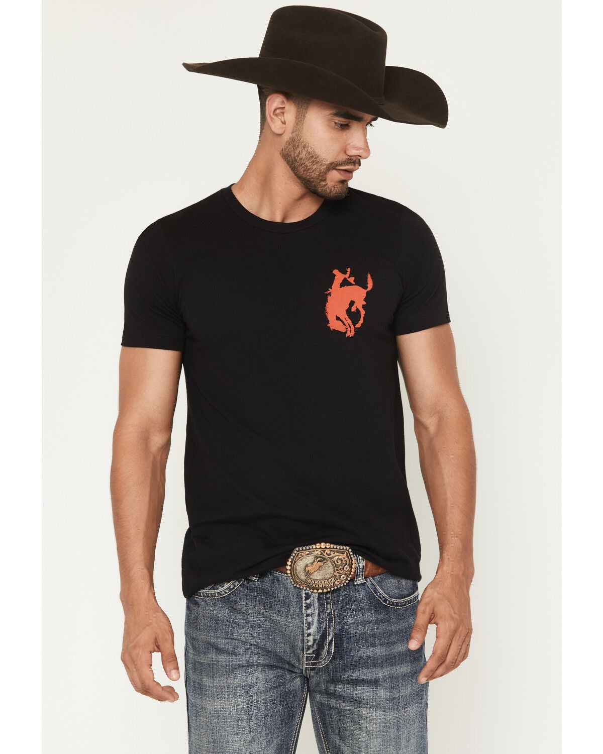 Image #2 - Pendleton Men's Whisky Let'er Buck Short Sleeve Graphic T-Shirt, Black, hi-res
