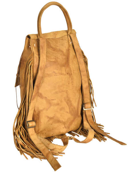 Image #3 - Kobler Leather Women's Rucksack Fringed Backpack, Khaki, hi-res