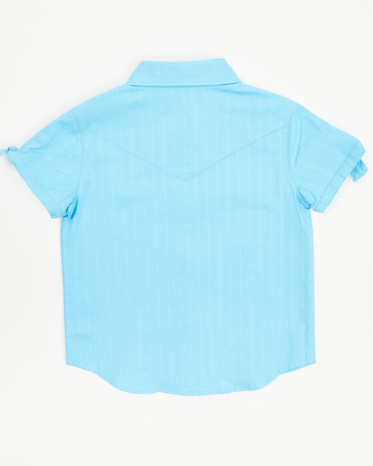 Image #3 - Shyanne Toddler Girls' Shadow Dobby Print Short Sleeve Snap Western Shirt, Light Blue, hi-res