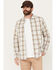 Image #1 - Brothers and Sons Men's Sallisaw Plaid Print Performance Long Sleeve Button Down Western Shirt, White, hi-res