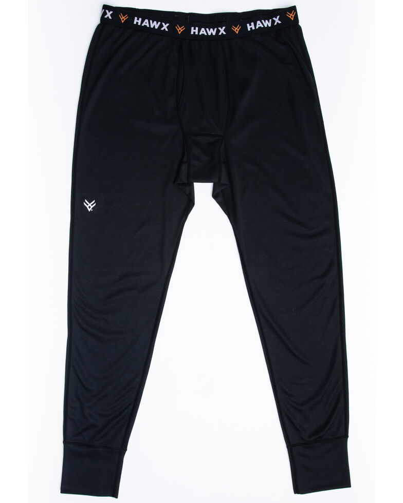 Hawx Men's Black Mid-Weight Base Layer Thermal Work Pants , Black, hi-res