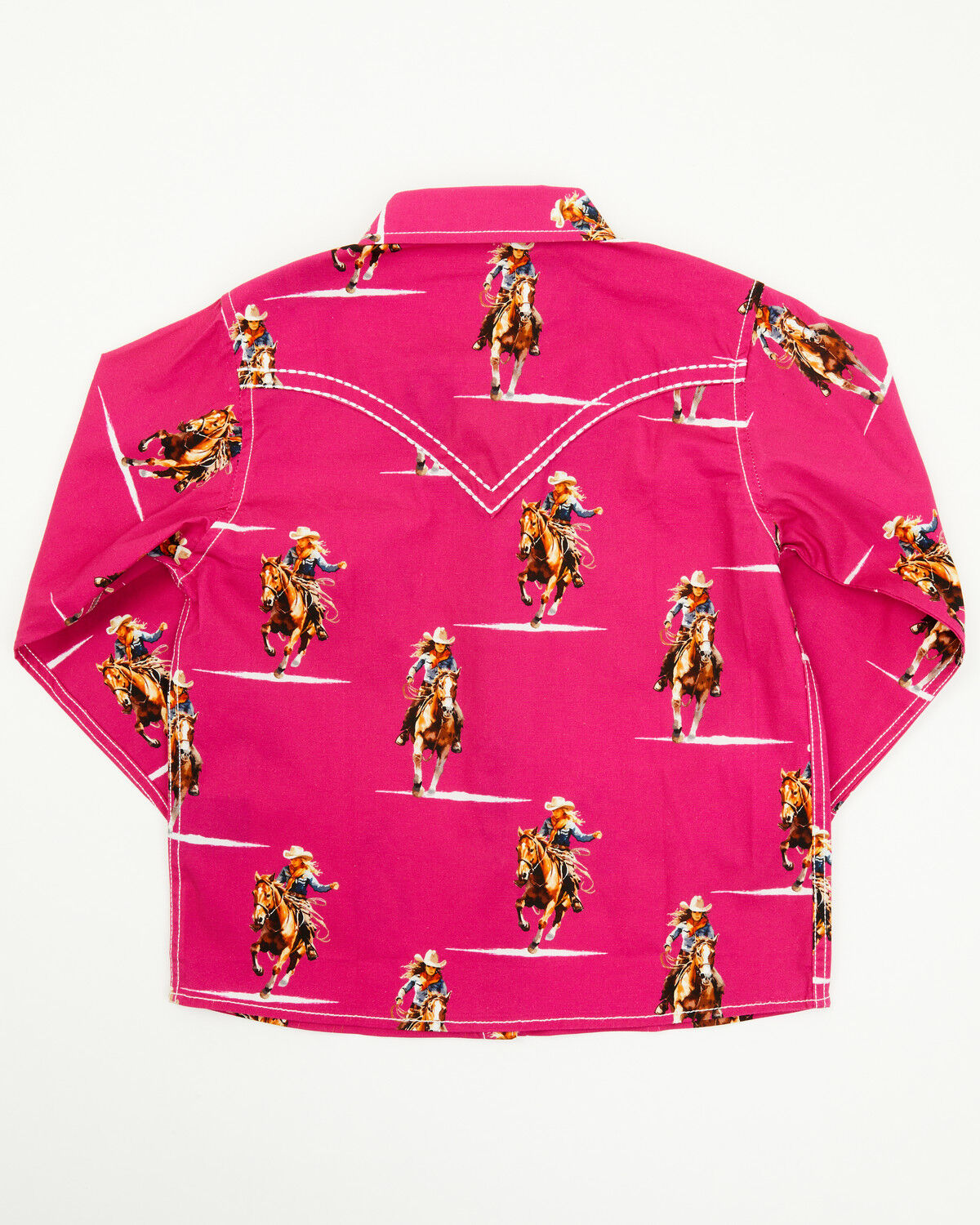 Image #3 - Cowgirl Hardware Toddler Girls' Cowgirl Long Sleeve Snap Western Shirt, Pink, hi-res