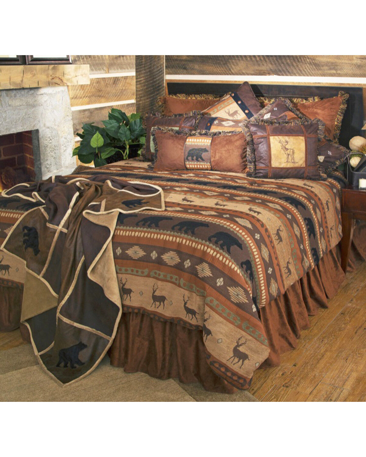 Image #1 - Carstens Autumn Trails King Bedding - 5 Piece Set, Rust Copper, hi-res