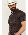 Image #2 - RANK 45® Men's Azrank Southwestern Print Short Sleeve Button-Down Stretch Western Shirt, Teal, hi-res