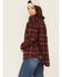 Image #4 - North River Women's Plaid Print Long Sleeve Button Down Boyfriend Shirt, Burgundy, hi-res