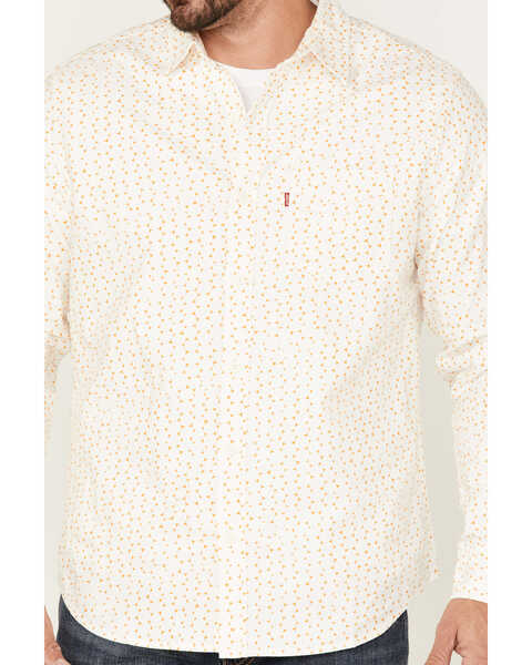 Image #3 - Levi's Men's Long Sleeve Circle Geo Print Western Shirt, Cream, hi-res