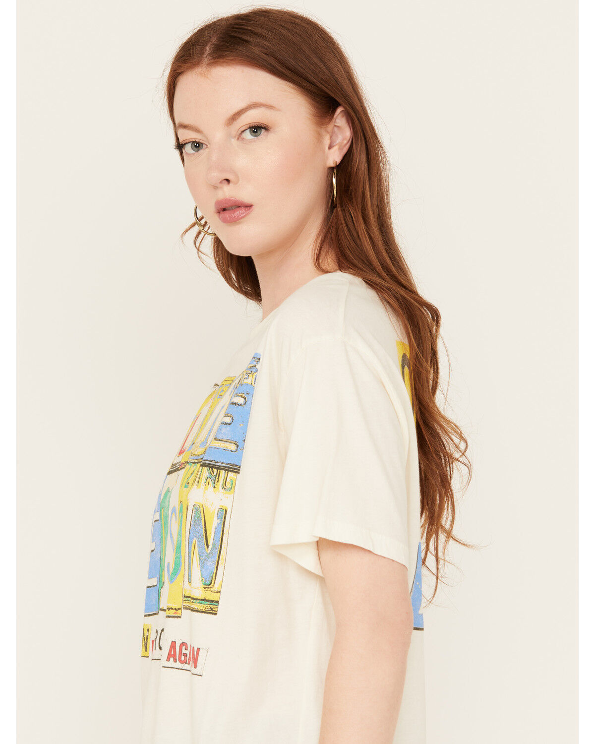 Image #2 - Day Dreamer Women's Willie Nelson On The Road Short Sleeve Graphic Tee, White, hi-res