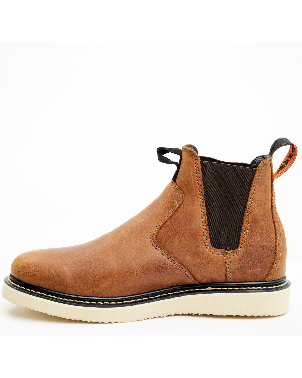 Image #3 - Hawx Men's Crazy Horse Wedge Chelsea Work Boots - Soft Toe, Brown, hi-res