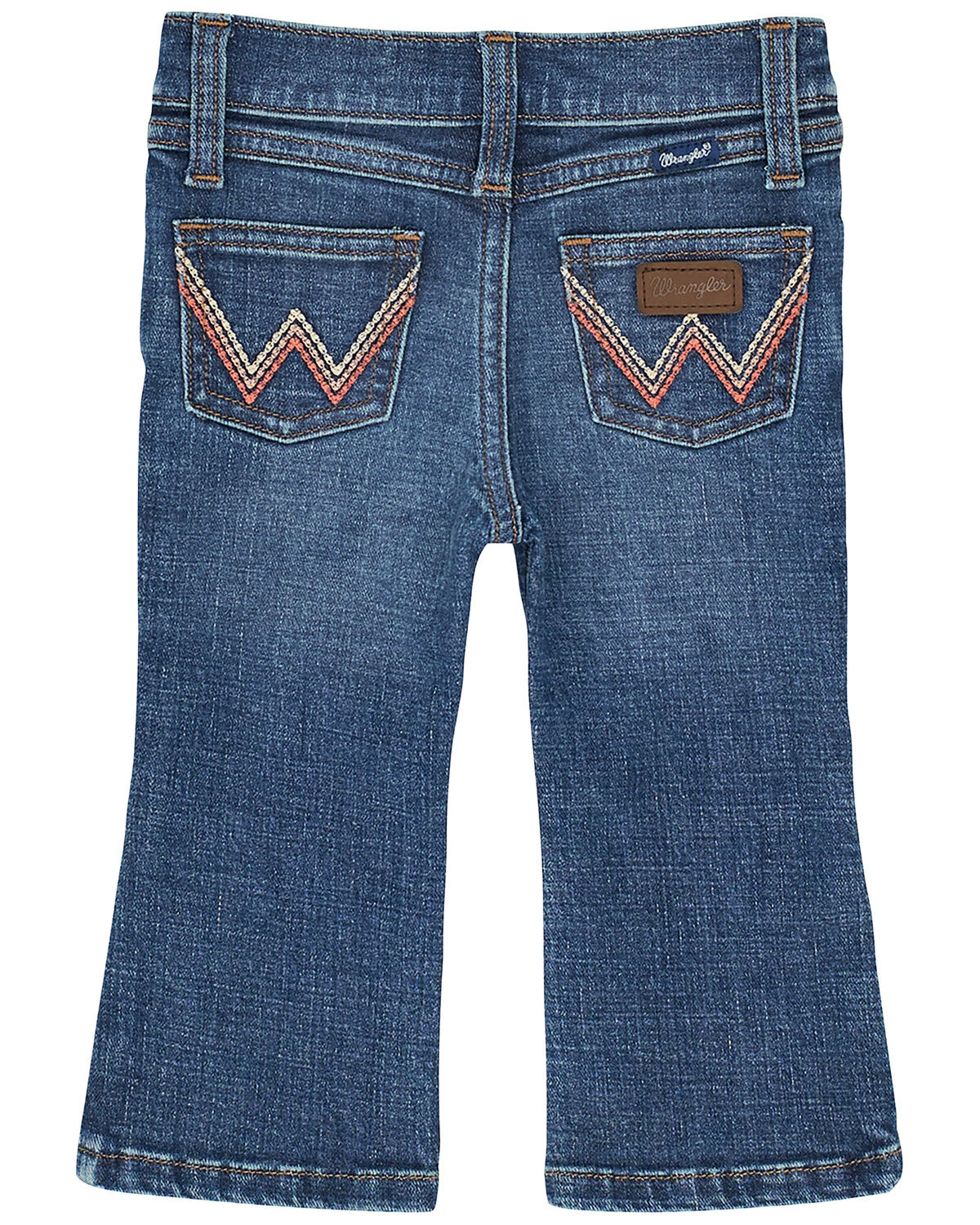 Image #1 - Wrangler Infant Girls' Dark Wash Bootcut Denim Jeans, Blue, hi-res