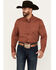 Image #1 - Cody James Men's Kenneth Southwestern Geo Print Long Sleeve Button-Down Stretch Western Shirt - Tall, Red, hi-res