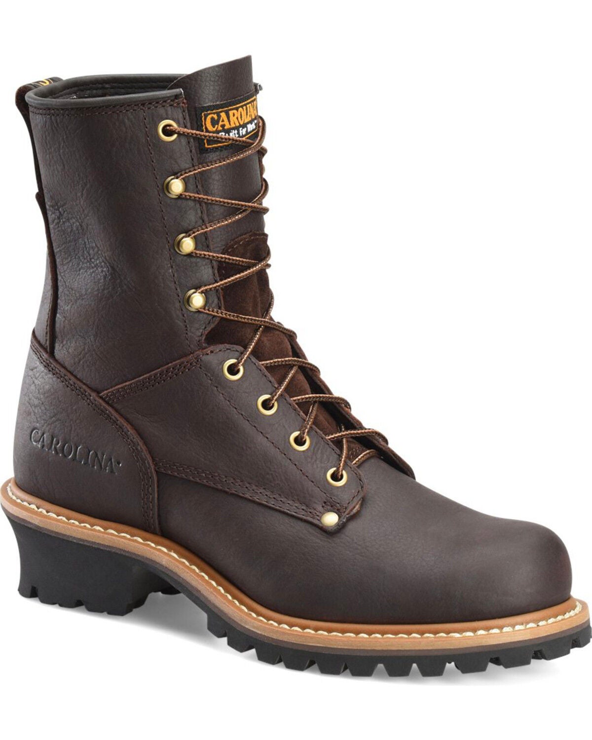 Carolina Men's Logger Boots - Soft Toe, Brown, hi-res