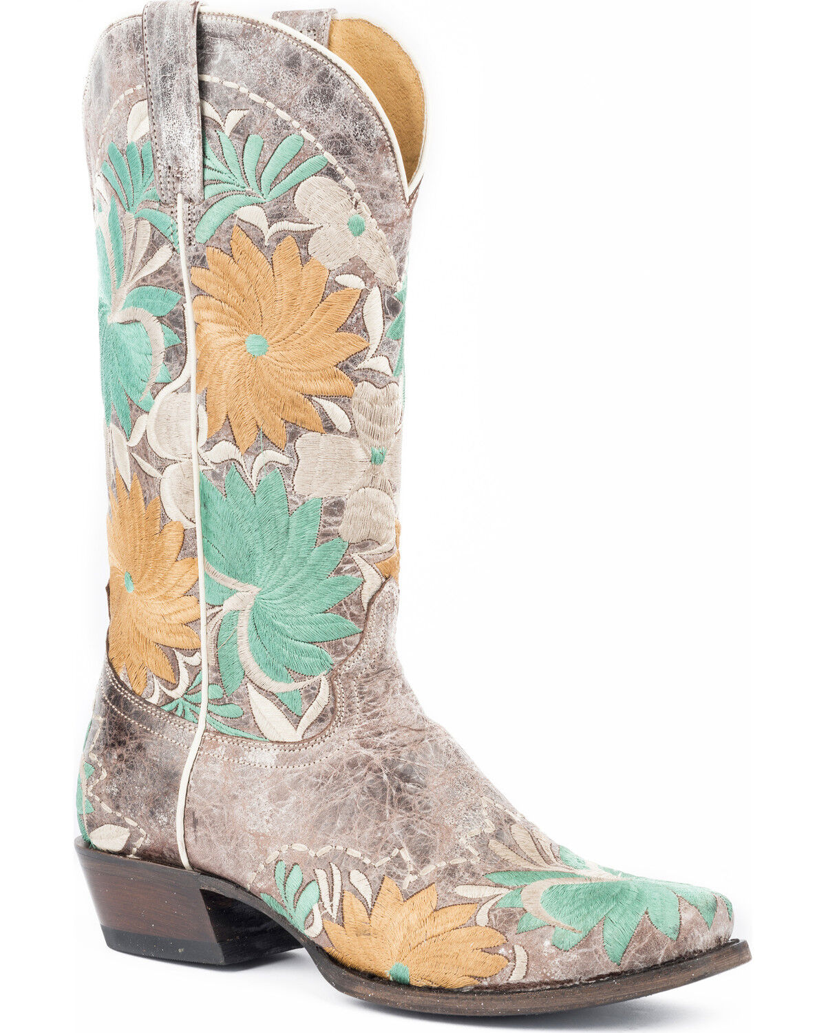 women's floral embroidered cowboy boots