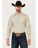 Image #1 - Ely Walker Men's Mini Southwestern Geo Print Long Sleeve Snap Western Shirt - Tall , Beige, hi-res