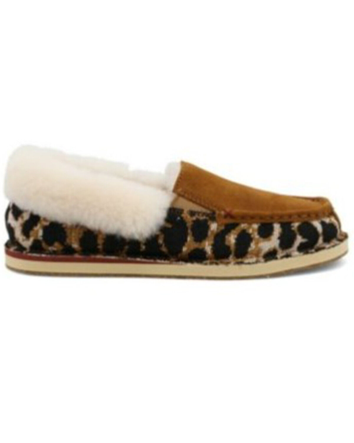 Image #2 - Twisted X Women's Leopard Print Fur-Lined Shoes - Moc Toe, Brown, hi-res