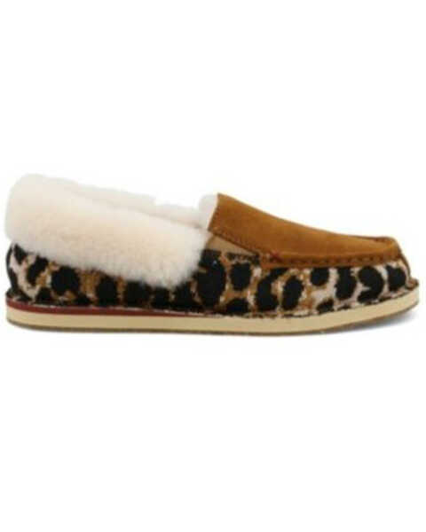 Image #2 - Twisted X Women's Leopard Print Fur-Lined Shoes - Moc Toe , Brown, hi-res