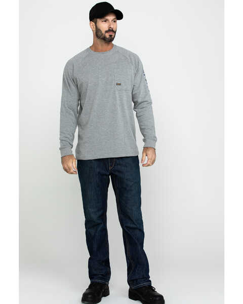 Image #6 - Ariat Men's Gray Rebar Cotton Strong Graphic Long Sleeve Work Shirt , Heather Grey, hi-res