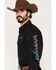 Image #2 - Wrangler Men's Western Solid Logo Long Sleeve Snap Western Shirt, Black, hi-res