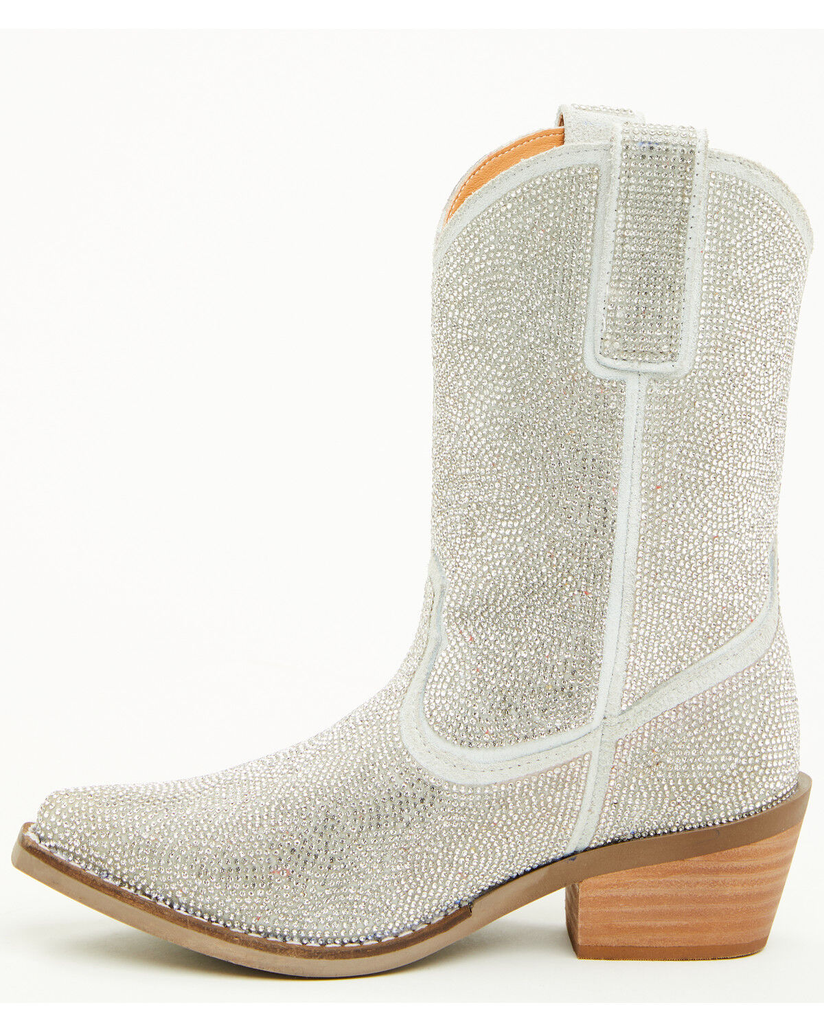 Image #3 - Dingo Girls' Silver Dollar Embellished Western Boots - Snip Toe, Silver, hi-res