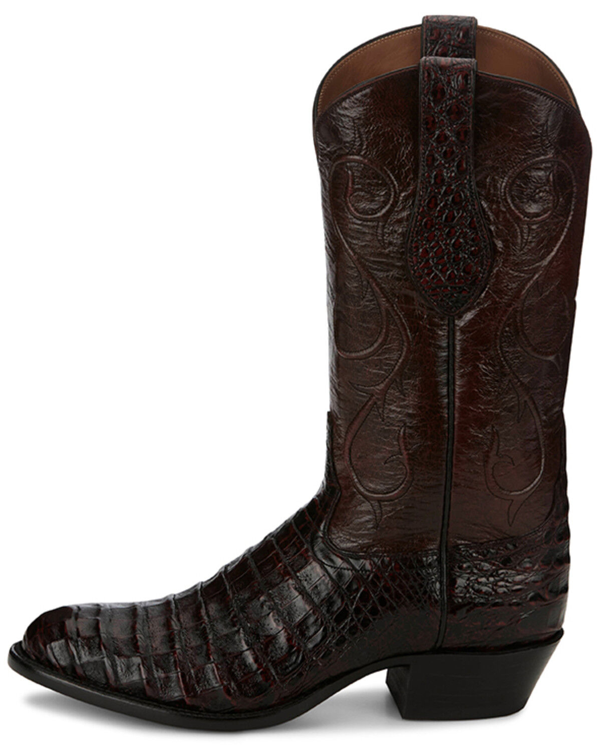 Image #3 - Tony Lama Men's Exotic Caiman Western Boots - Round Toe, Black Cherry, hi-res