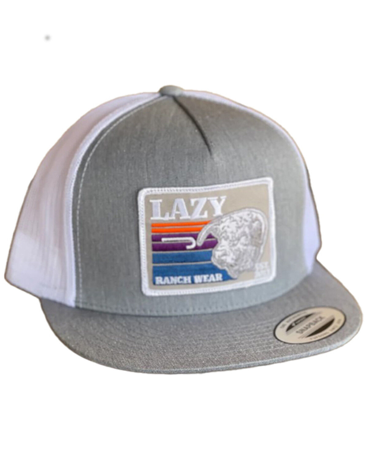 Image #1 - Lazy J Ranchwear Men's Sunset Patch Ball Cap, Heather Grey, hi-res
