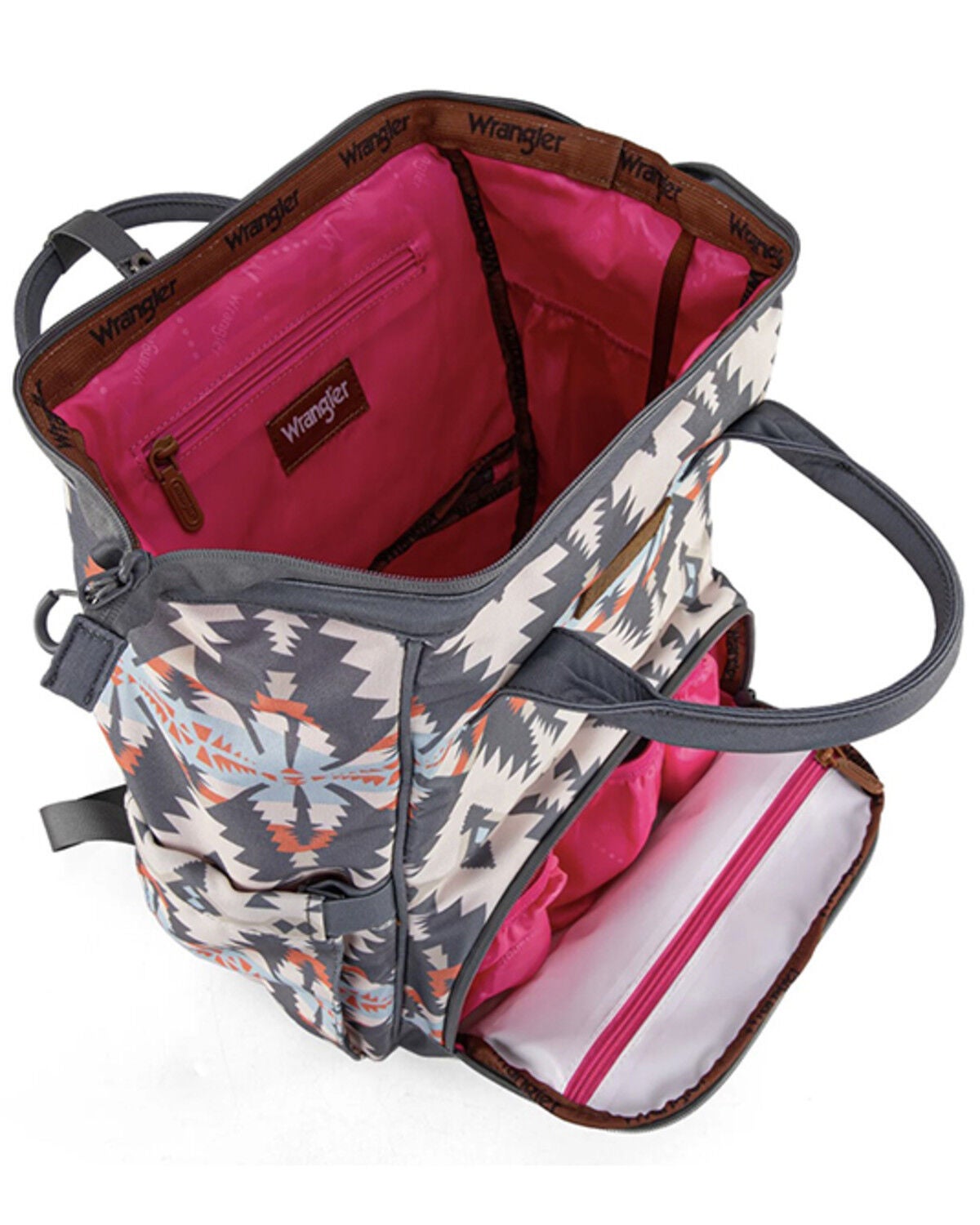 Image #3 - Wrangler Southwestern Print Callie Backpack, Grey, hi-res